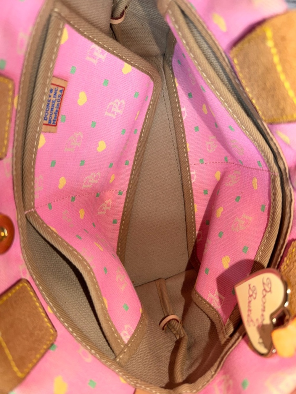 Dooney & Bourke Pink Satchel with Tan Details - Picture 2 of 16